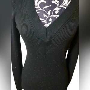 Marciano Black Open Back Metallic
Ribbed Knit Sweater Size M